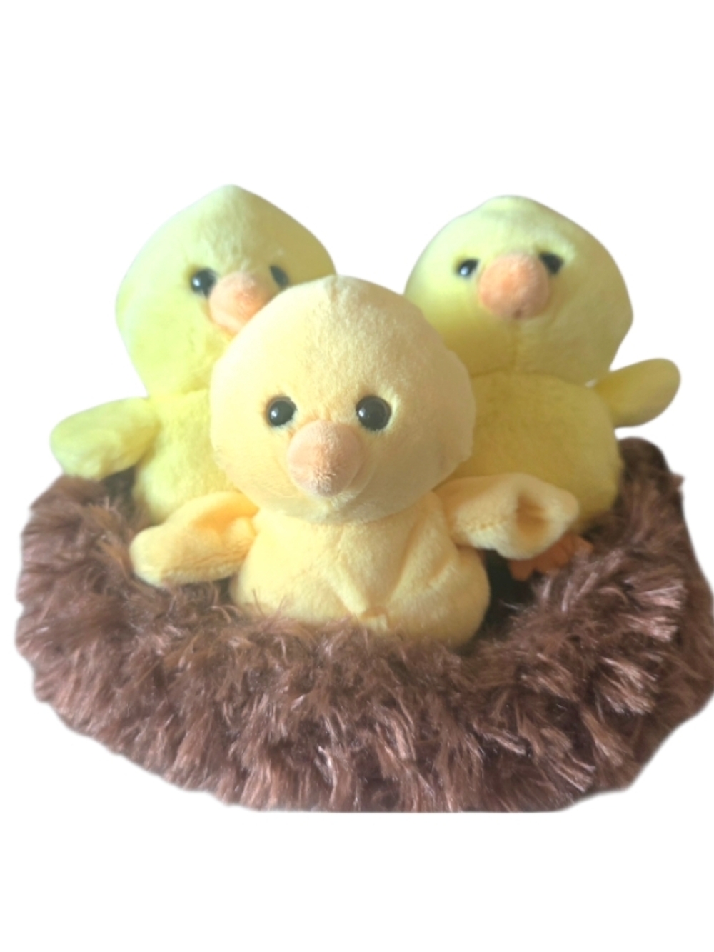 Joyward Plush 3 Yellow Chicks Nest Toy Soft Small Pet Plush Set Easter Spring